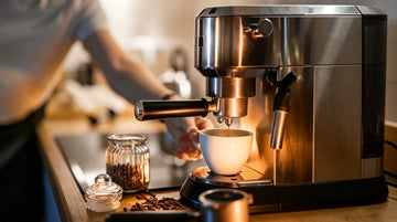 Home barista adjusting coffee grinder settings for espresso