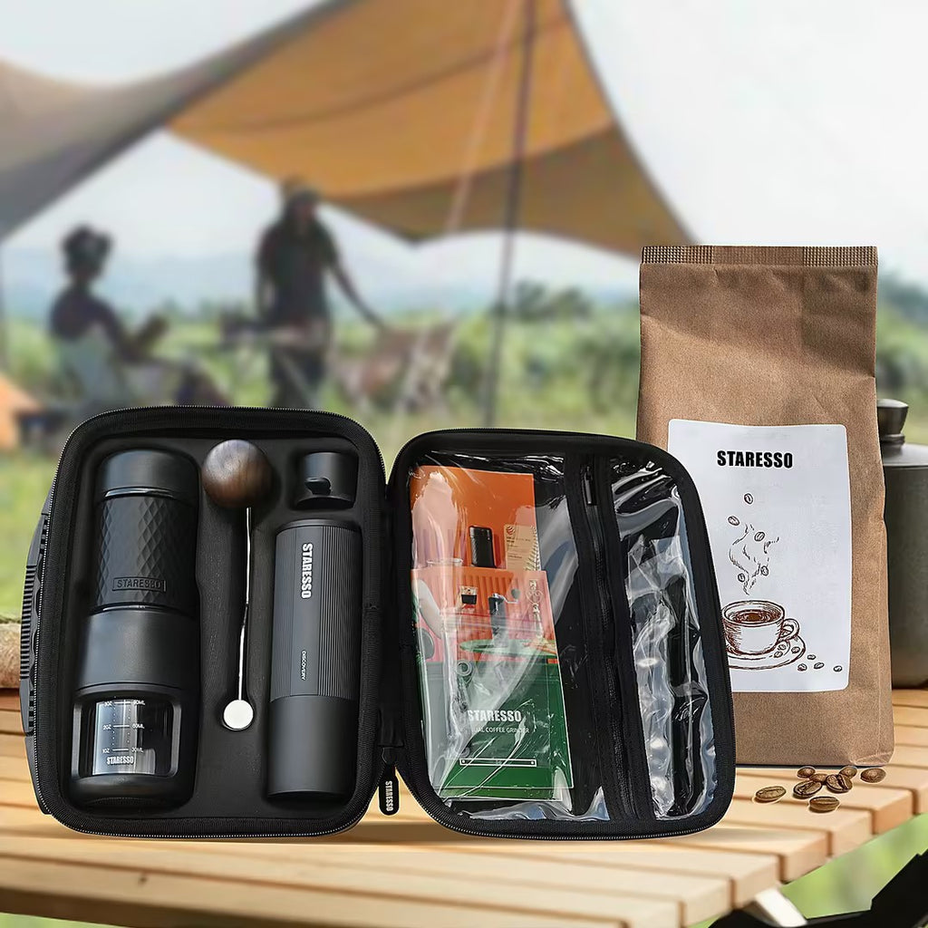 STARESSO Mini Travel Coffee Maker,2IN1 Portable Espresso Machine,Extra  Small Manually Operated Compatible Nespresso Capsules and Ground  Coffee,Travel