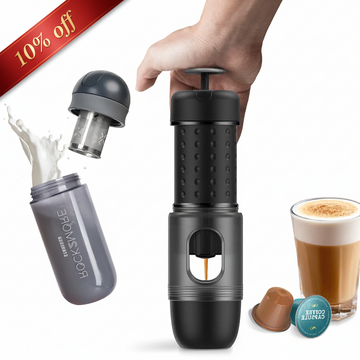 STARESSO Latte Maker Kit - Travel Coffee Maker and Rock2more Milk Frother
