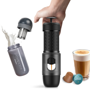 STARESSO Latte Maker Kit - Travel Coffee Maker and Rock2more Milk Frother