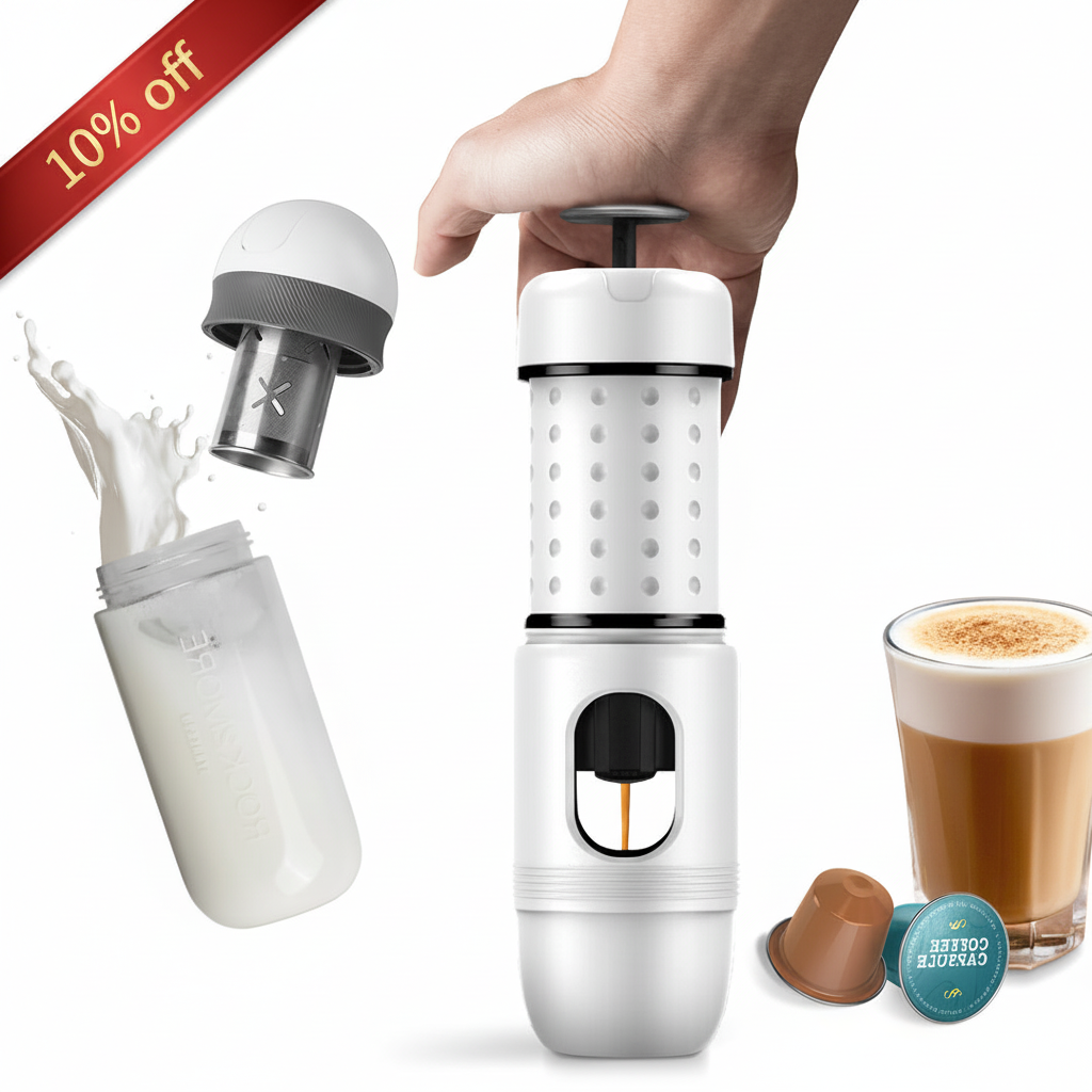 STARESSO Latte Maker Kit - Travel Coffee Maker and Rock2more Milk Frother