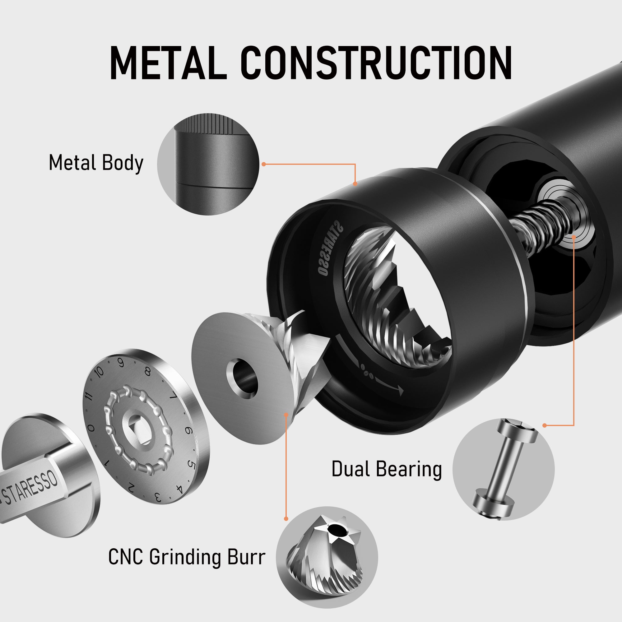 [NEW ARRIVEL] STARESSO Manual Coffee Grinder | Discovery - D6 PLUS