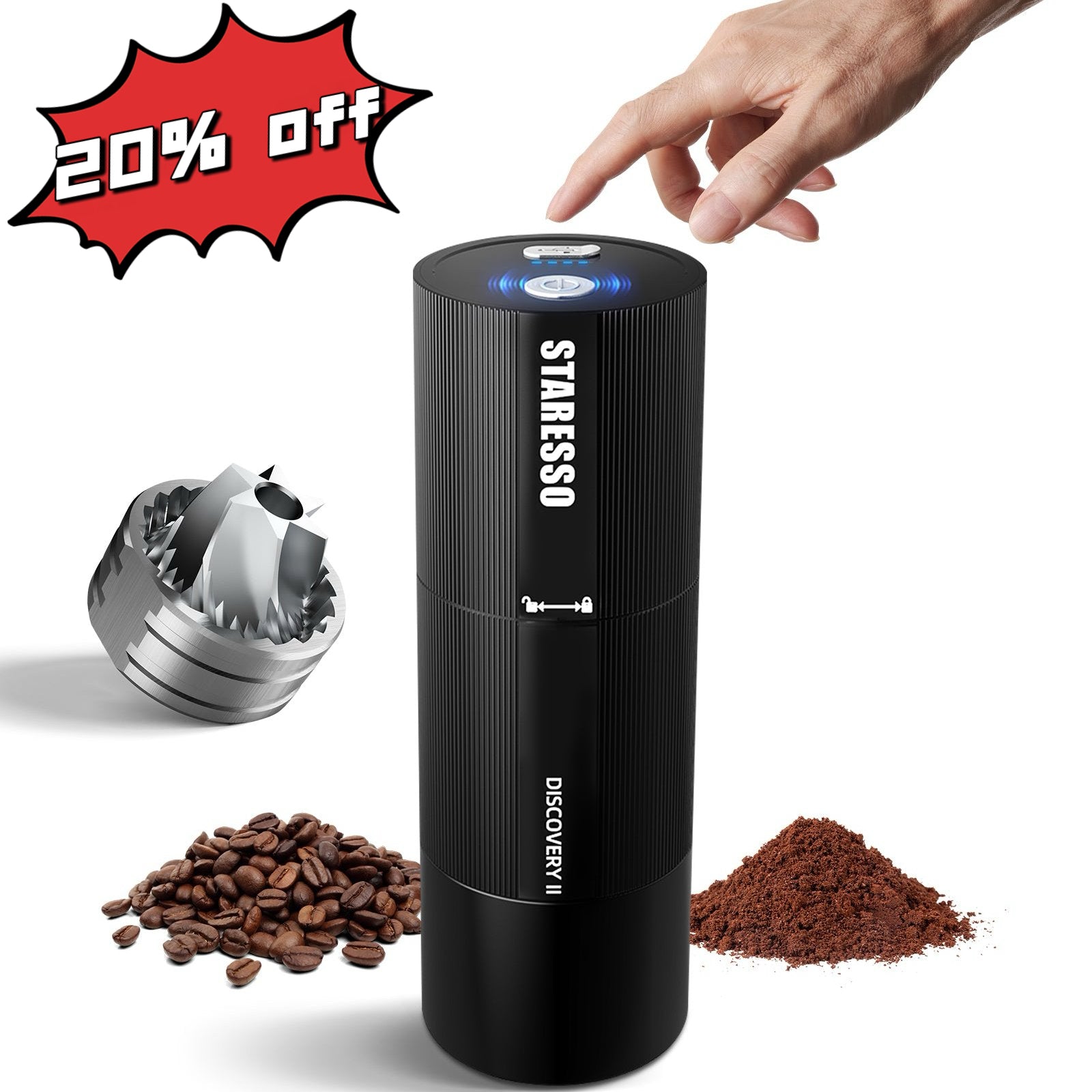 STARESSO Elektrische Kaffeemühle Discovery II-D6E PLUS